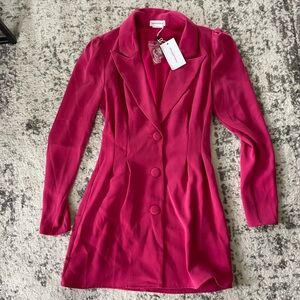 Lovers + Friends Pink Long Sleeve Blazer Dress XS NWT